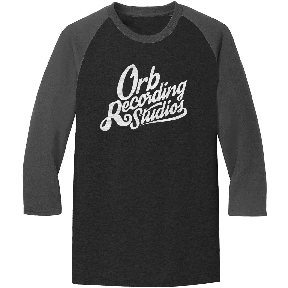 black and grey raglan shirt